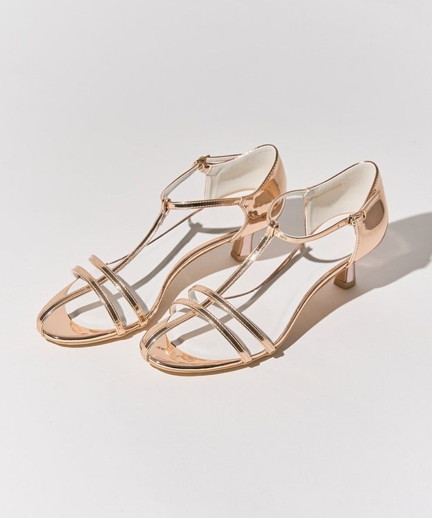 AMERICAN HOLIC ナロークロスストラップサンダル Pink Gold