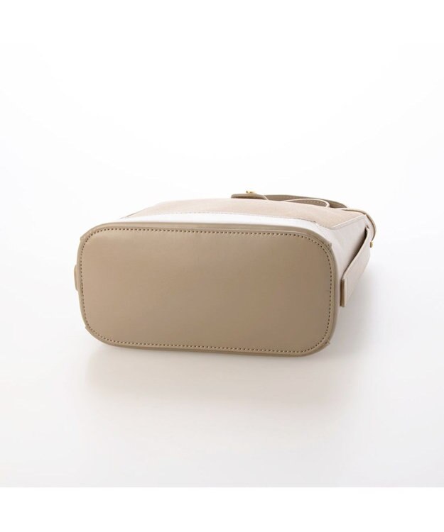 UNBILLION カシュカシュ cachecache / スエード調×スムースおこし金具ショルダーバッグ ベージュ