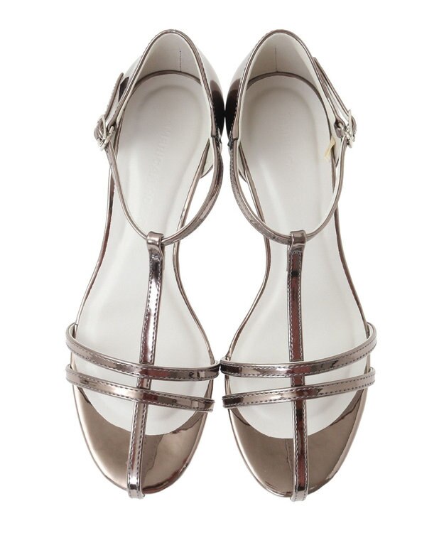 AMERICAN HOLIC ナロークロスストラップサンダル Charcoal Gray