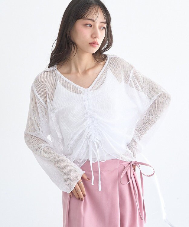 earth music&ecology フロントドロストシアープルオーバー Off White