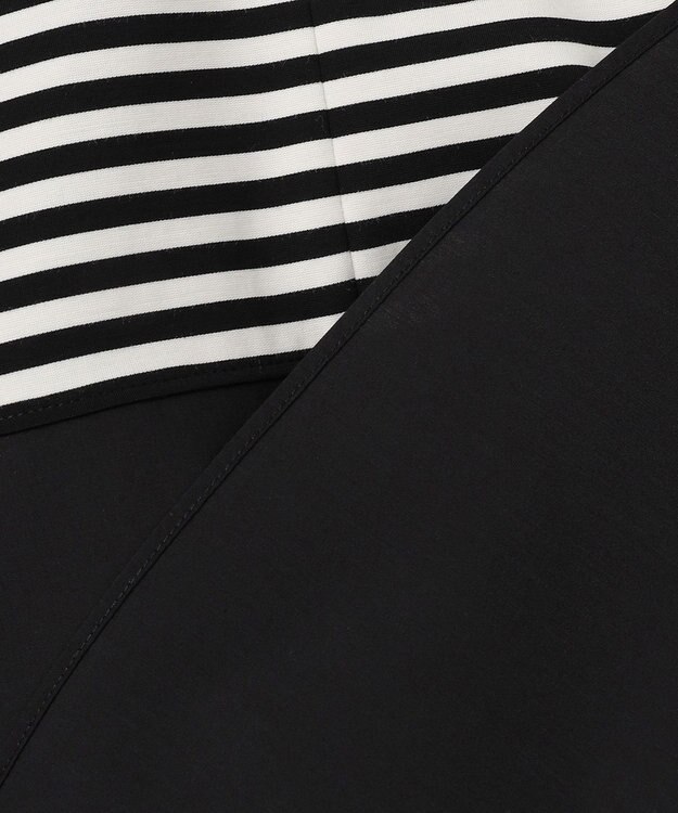 UNFILO BEAUTY FORM-T コンビティアード Ｔシャツ ボーダーブラック