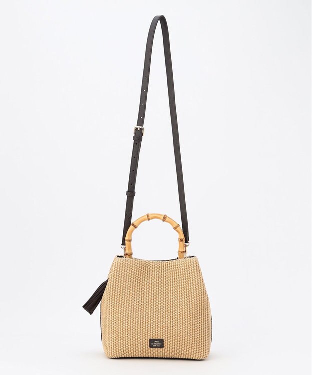 J.PRESS LADIES 【WEB限定カラーあり・2way】カゴバッグ キャメル×ダークブラウン系