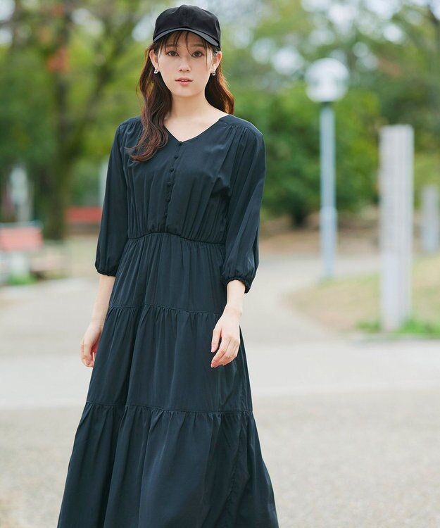 Tiaclasse バックリボンキャップ ブラック