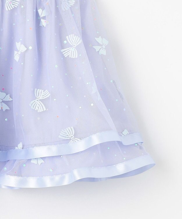 ANY KIDS リボン チュールスカート サックスブルー