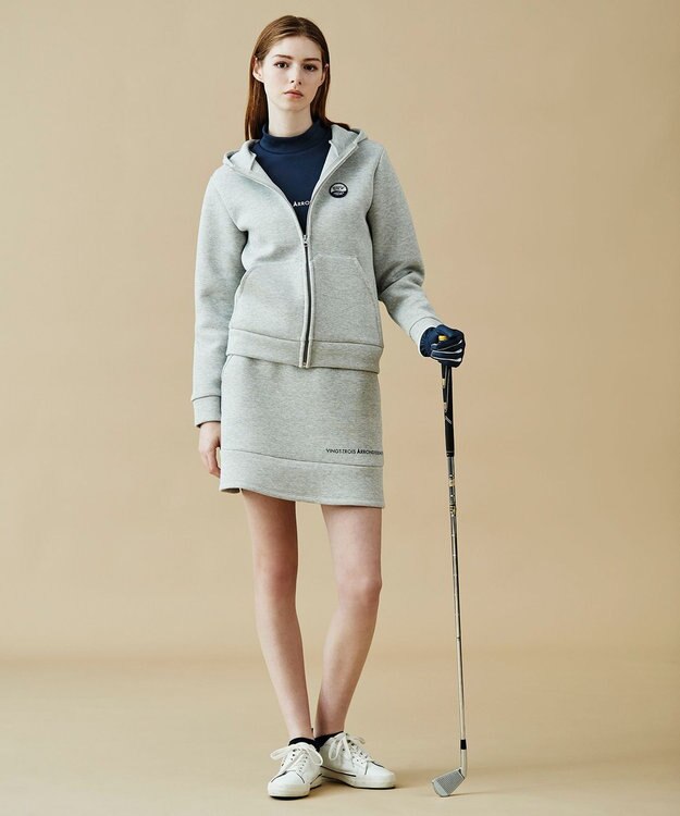 23区GOLF 【WOMEN】【UVケア】ダンボールニット ジップアップパーカー ライトグレー系