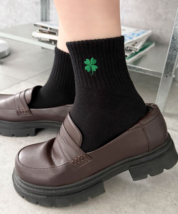 WEGO 刺繍アンクルパイルソックス 柄4