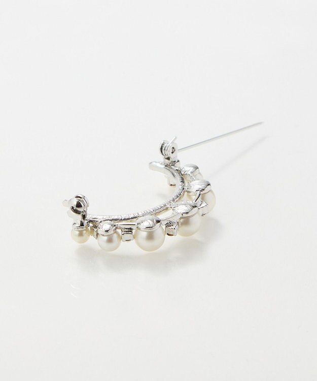 Phoebe <オンワード限定セット>ワントップパールネックレス×フォーマルパールビジューハーフブローチ シルバー