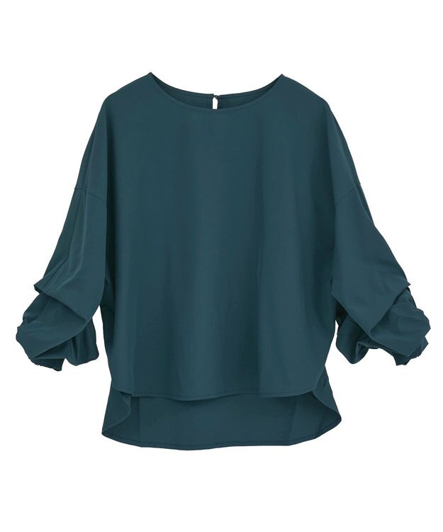 YECCA VECCA 2wayボリューム袖ブラウス Blue Green