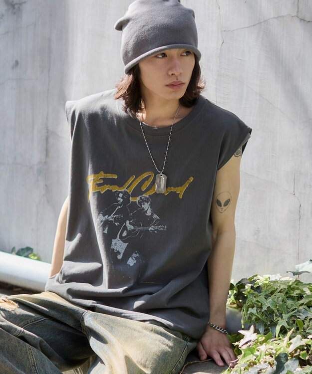 WEGO 【ユニセックス着用ITEM/MLサイズ展開】グラフィックBIGノースリーブ 柄3