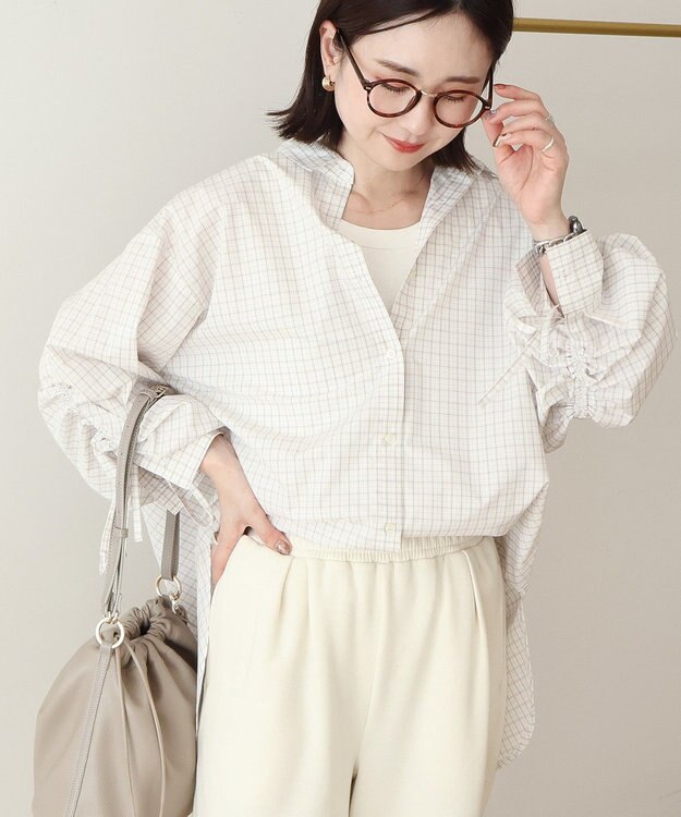 AMERICAN HOLIC 【イージーケア】バックギャザーリボンシャツ Check