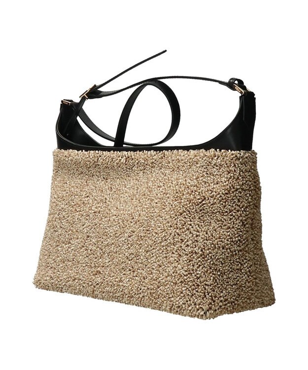 INTER-CHAUSSURES 【Christian Villa】異素材コンビショルダーバッグ ブラックコンビ