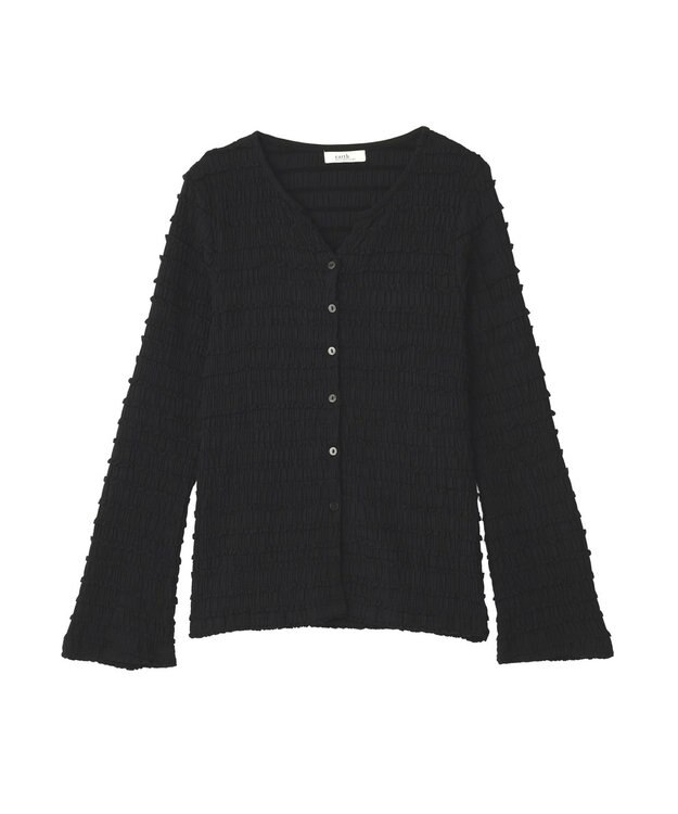 earth music&ecology 【予約】シャーリングカットカーディガン ブラック