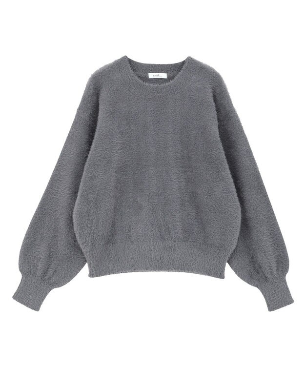 earth music&ecology ミニシャギープルオーバー Charcoal Gray