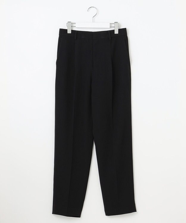 自由区 【XSサイズ～/洗える】ダブルフェイススーティング テーパードパンツ ミッドナイト