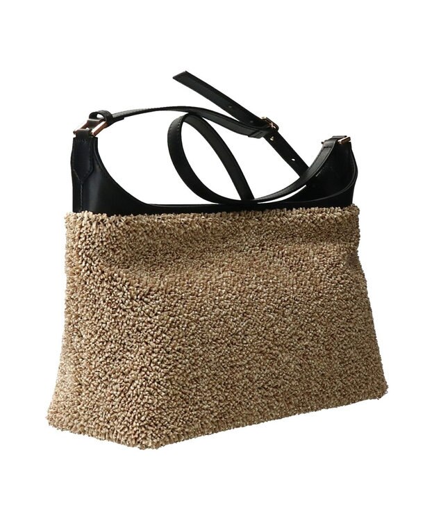 INTER-CHAUSSURES 【Christian Villa】異素材コンビショルダーバッグ ブラックコンビ