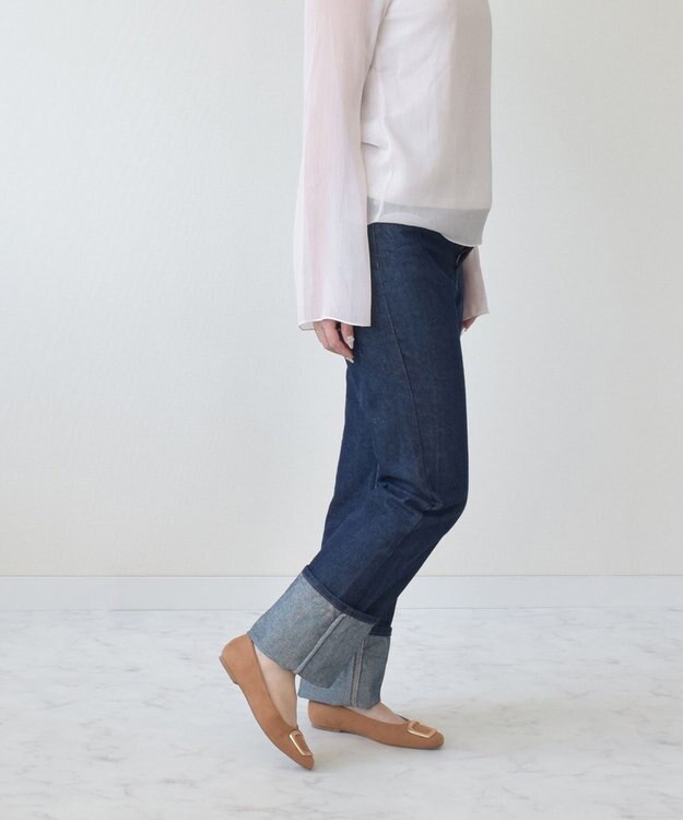 Bridget Birkin 【Bridget Birkin】スクエアバックルフラットシューズ ブラウンスウェード