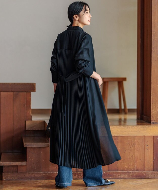 23区 【洗える】ウールシアービエラ ワンピース ブラック系