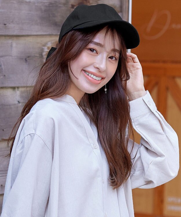 Tiaclasse バックリボンキャップ ブラック