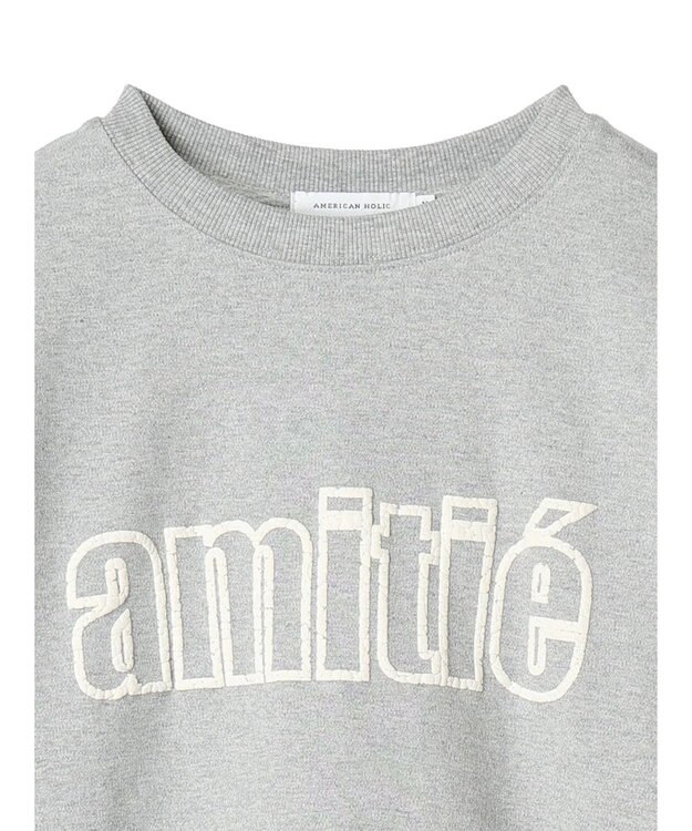 AMERICAN HOLIC 発泡ロゴポンチプルオーバー Light Gray Mixture