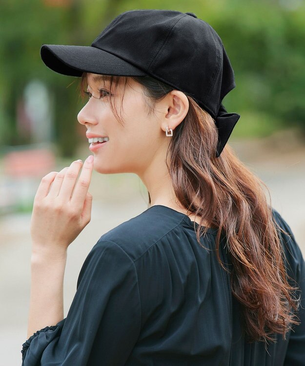 Tiaclasse バックリボンキャップ ブラック