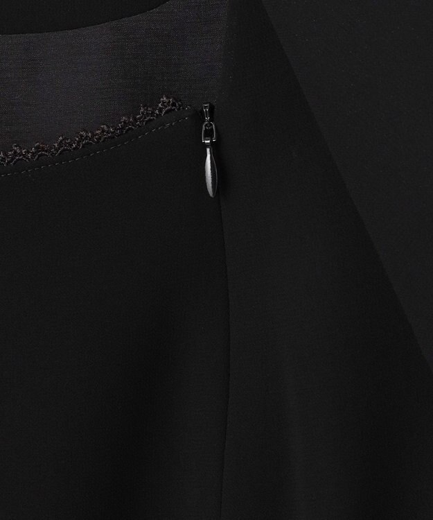 自由区 FORMAL 【洗える/着心地楽々】セオプラスエス ウォッシャブル ワンピース ブラック系