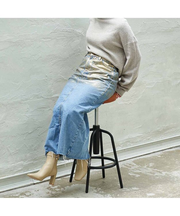 MODE ET JACOMO <MODE ET JACOMO>サイドベルトスクエアトゥショートブーツ ライトイエロー