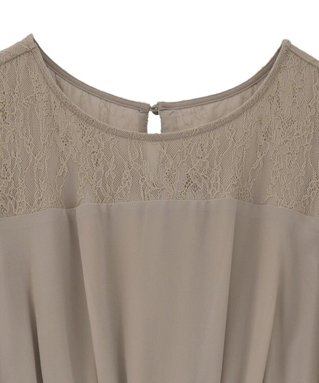 YECCA VECCA レース切替シフォンドレス Beige