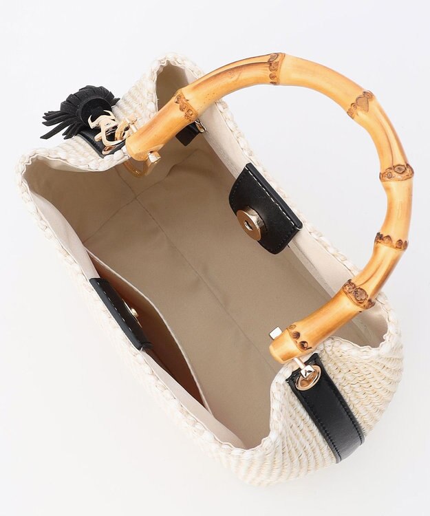 J.PRESS LADIES 【WEB限定カラーあり・2way】カゴバッグ 【WEB限定】アイボリー×ブラック系