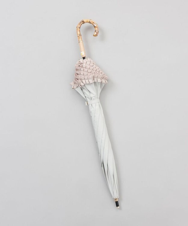 AURORA 【 BLAO（ブラオ）】ギャザーフリル晴雨兼用傘(長傘) シルバーグレー