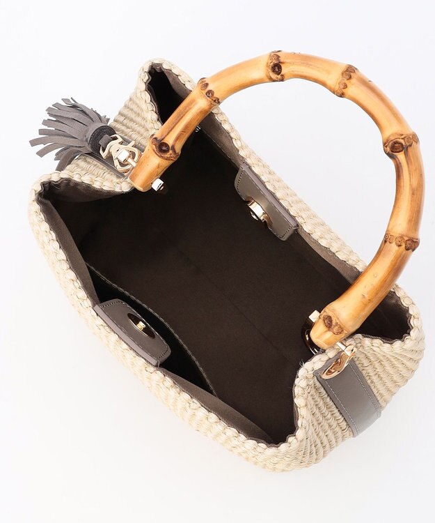 J.PRESS LADIES 【WEB限定カラーあり・2way】カゴバッグ ベージュ×モカグレー系