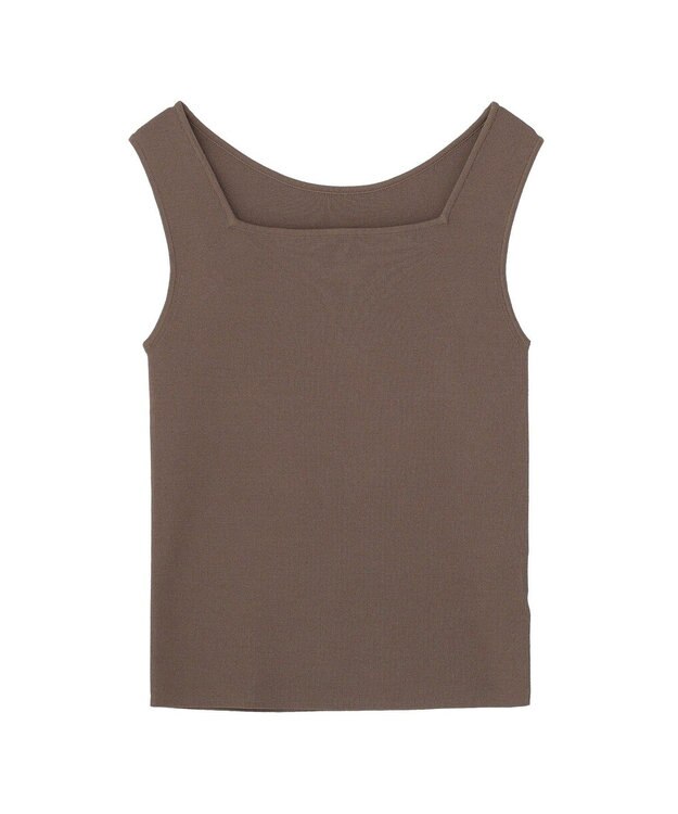 YECCA VECCA 2wayスクエアノースリーブニット Brown