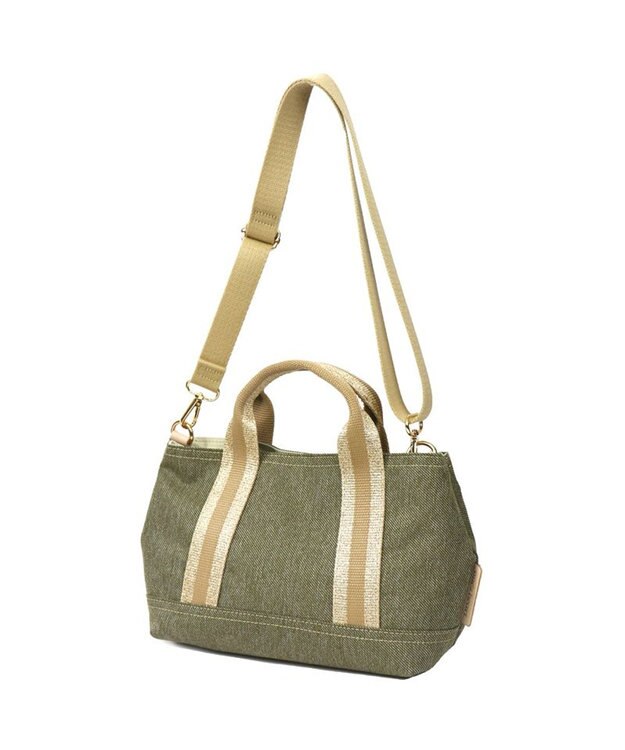 Regalo Felice 【撥水 / 色落ちしないデニム調生地 / 2way】ショルダー小 / REGALO KA(カーキ×ゴールドネイビー)