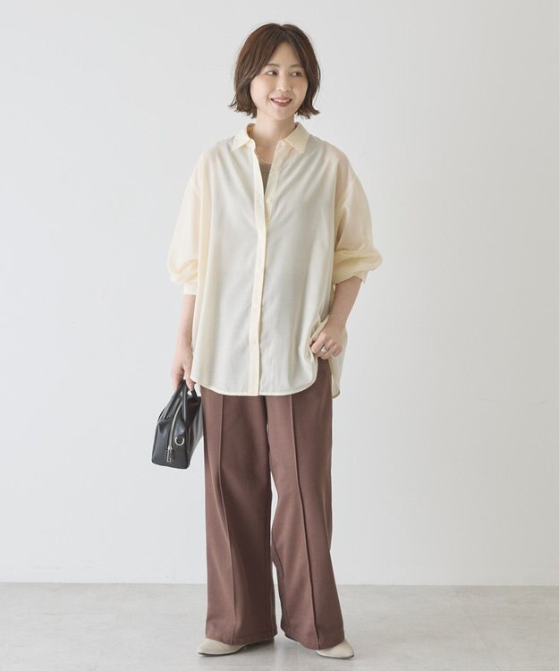 AMERICAN HOLIC センタータックワイドスウェットパンツ Brown