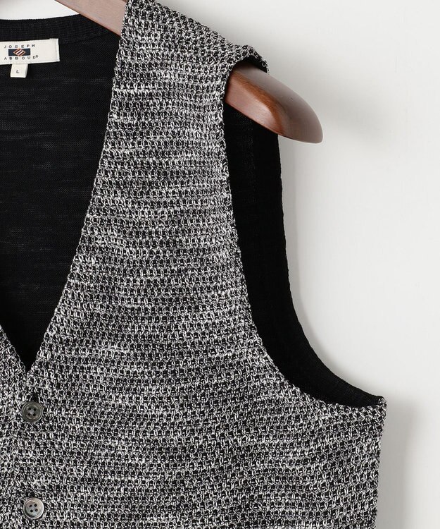 JOSEPH ABBOUD 【キングサイズ・清涼感/軽い/洗える】 スラブギマニットベスト ブラック系