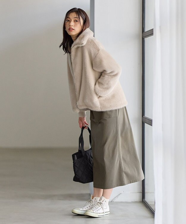 ANY ファーブルゾン ライトベージュ