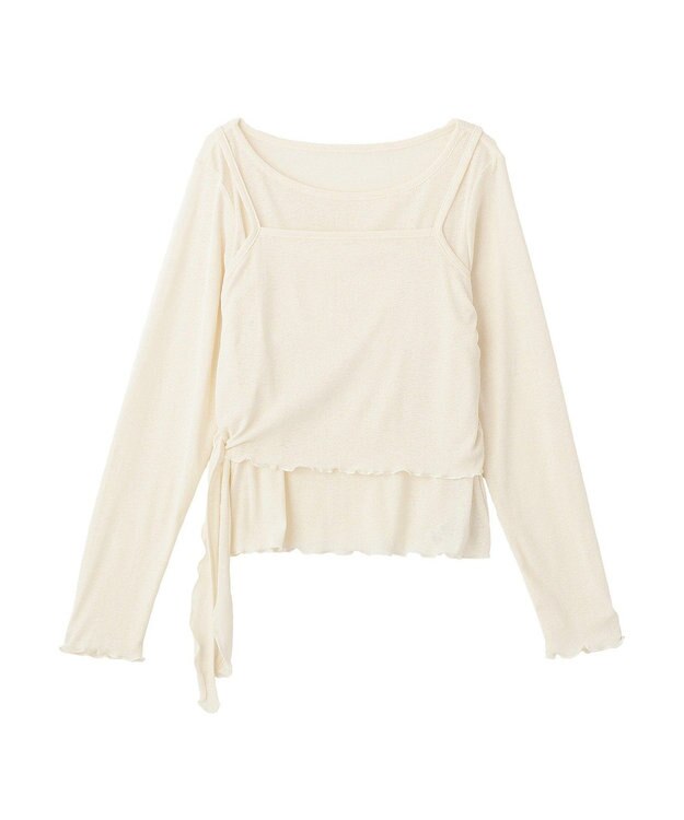 earth music&ecology 【SET2点】ツイストキャミレイヤードカットソー Ivory