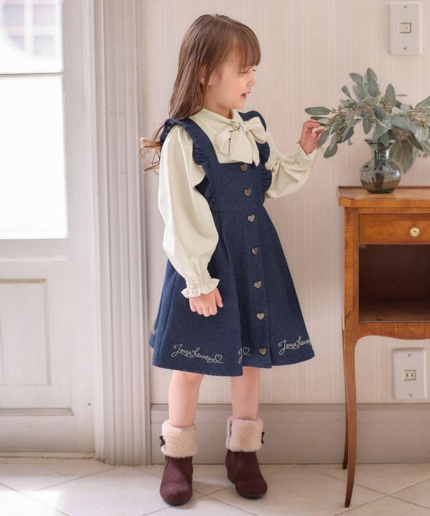 ANY KIDS リボン ボウタイ付き カットソー エクリュ