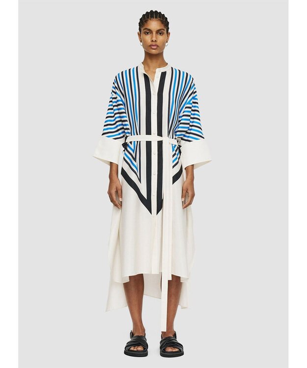 JOSEPH クレットプリント　シャツドレス Navy combo