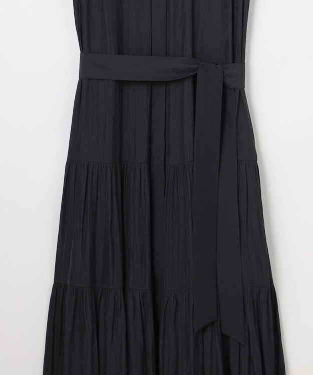 組曲 S 【WEB限定】ギャザーライトデシン ティアードワンピース ネイビー系