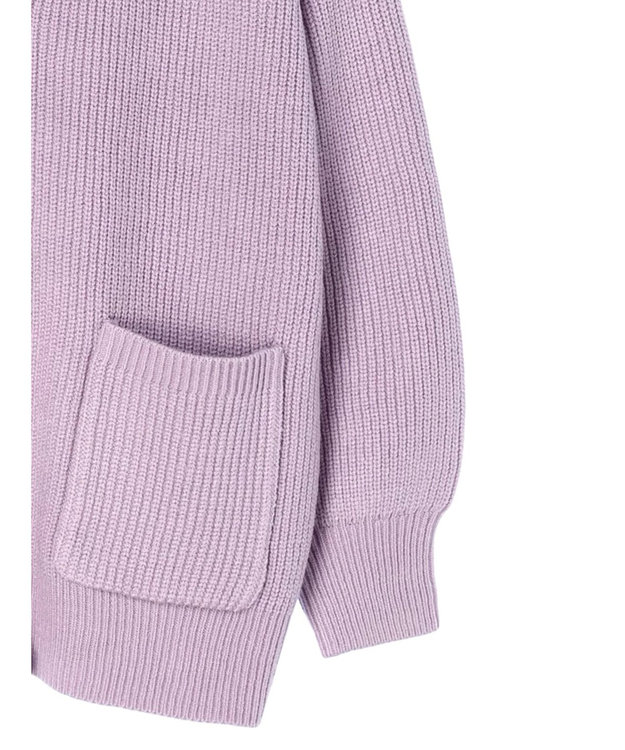 earth music&ecology アンチピリング畦Ｖネックカーディガン Lavender