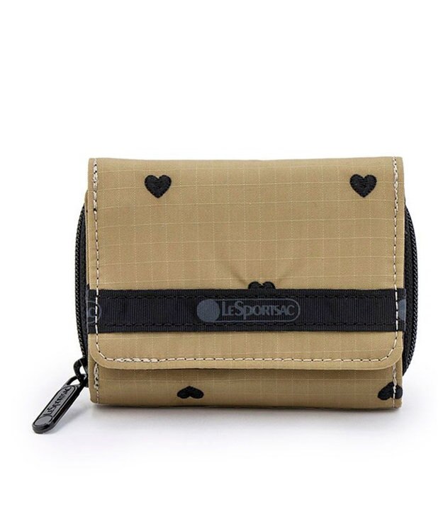 LeSportsac REESE WALLET/モカブラックハートエンブロイダリー モカブラックハートエンブロイダリー