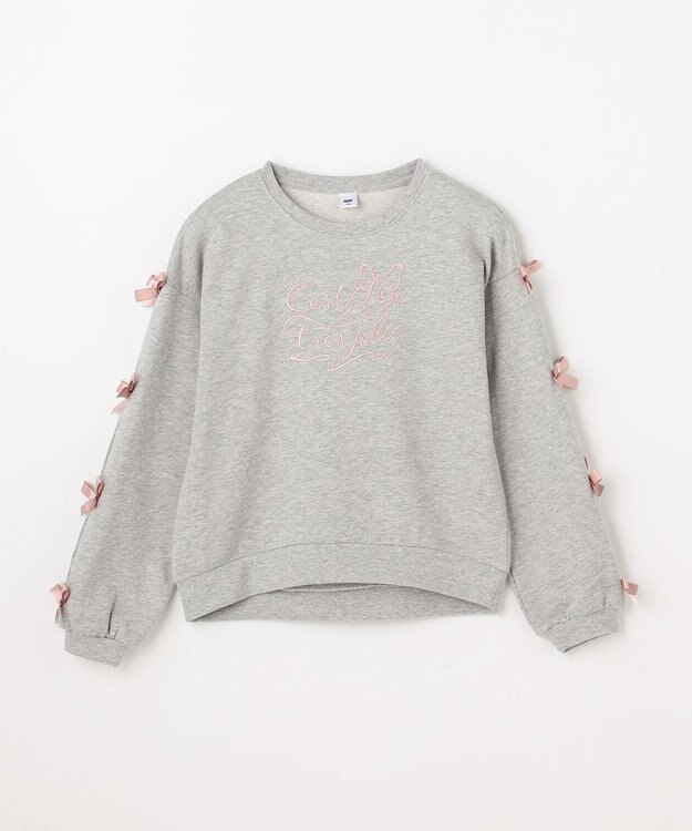 ANY KIDS 袖リボン トレーナー グレー