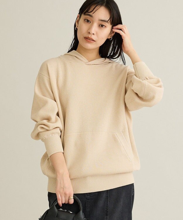 CRAFT STANDARD BOUTIQUE ラメスウェット風ニットプルオーバー Ivory