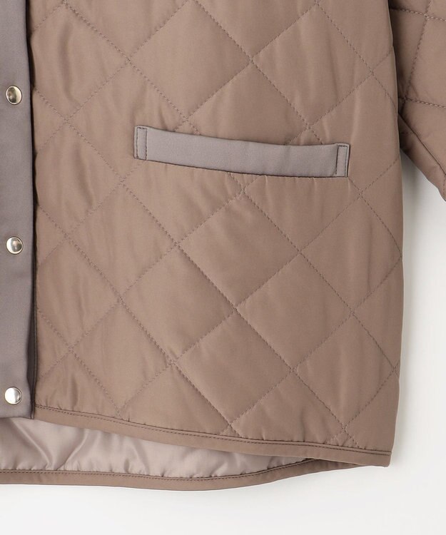 ANY SIS 【洗える】レディトリミングキルト ブルゾン モカ