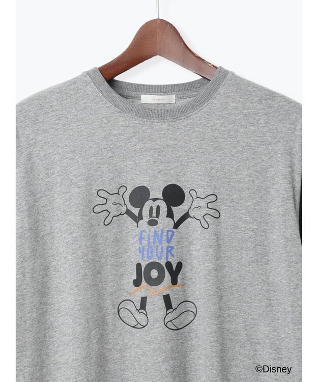 Te chichi 【Disney】ミッキー/配色ロゴロンT グレー