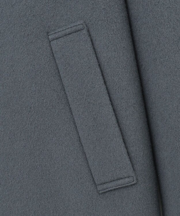 J.PRESS LADIES L ショートビーバー ノーカラーコート ダルブルー系