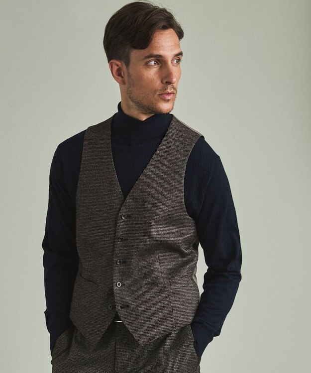 GOTAIRIKU 【セットアップ対応 / AIRY MOVE】Ｔ/Ｗジャージーセットアップ ベスト ダークブラウン系8