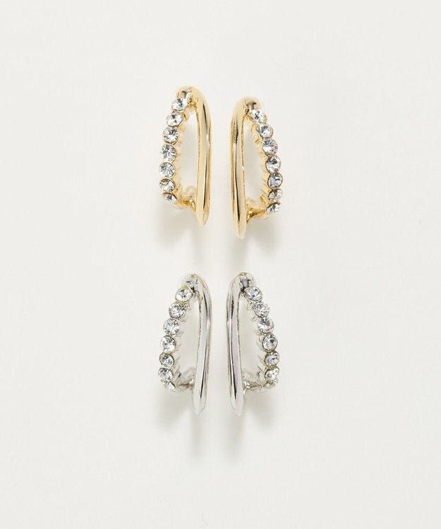 Phoebe 〈アレルギー対応〉ブリリアントダブルフープセラミックピアス　シルバー シルバー