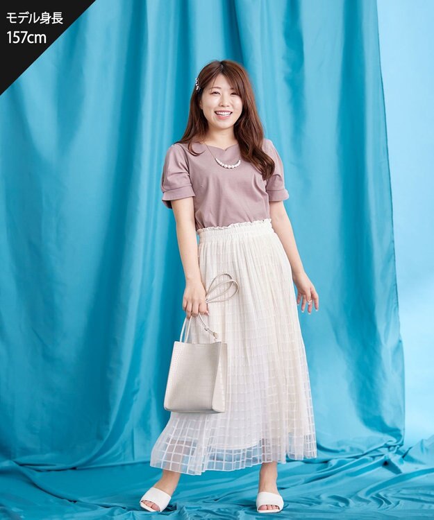 Tiaclasse 【UVケア・接触冷感】“あまラク” ハートネックカットソートップス ピンクモカ