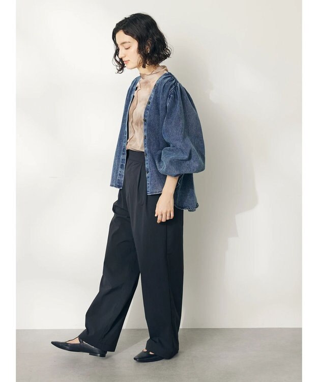 CRAFT STANDARD BOUTIQUE デニムギャザーヨークブラウス Indigo